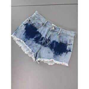 PacSun women's 27‎ High rise festival short tie dye denim cutoff jean shorts
